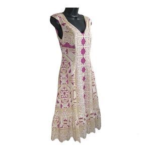 Anthropologie Moulinette Soeurs Lace Midi Dress Womens 0 Fit & Flare Boho Chic